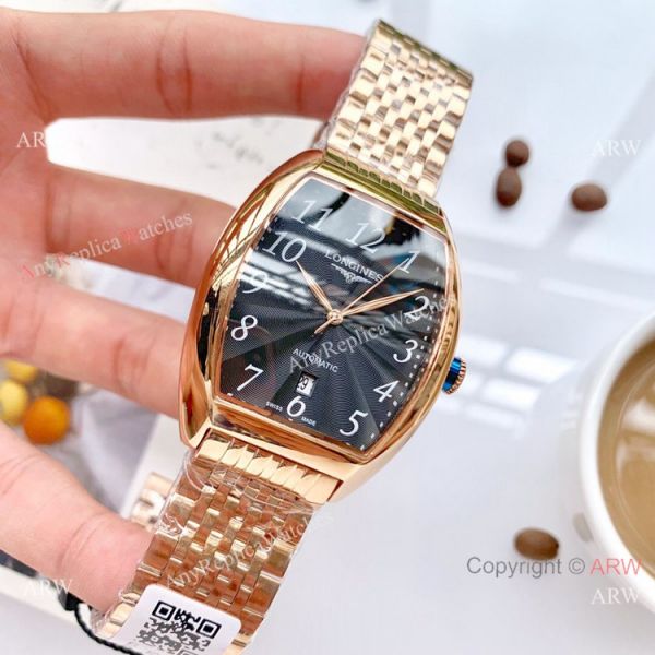 High Quality Longines Quartz Replica Watches Rose Gold Arabic Markers High Quality Longines Quartz Replica Watches Rose Gold Arabic Markers