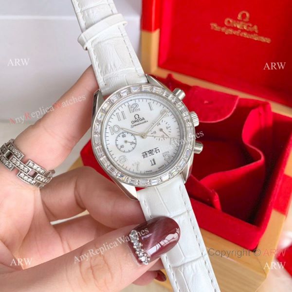 New Copy Omega Speedmaster Chronograph watches SS Blue Leather Band New Copy Omega Speedmaster Chronograph watches SS Blue Leather Band