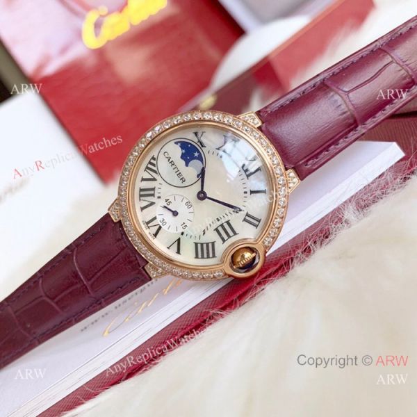 Copy Cartier Ballon Bleu quartz 36mm Watch White CeramicRose Gold Case Copy Cartier Ballon Bleu quartz 36mm Watch White CeramicRose Gold Case