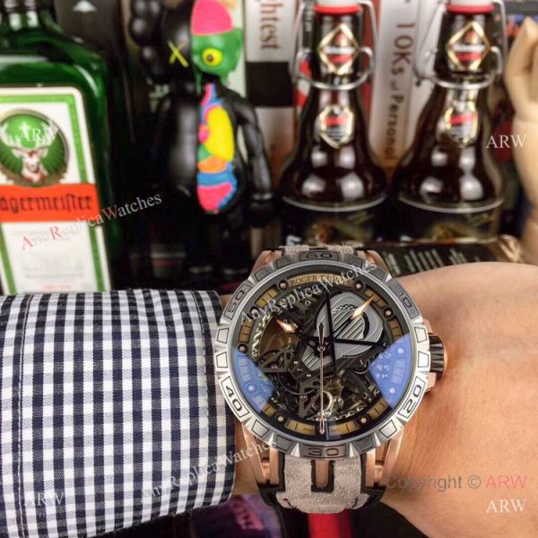Roger Dubuis Excalibur Skeleton Copy Watch Black DLC Case 46mm Roger Dubuis Excalibur Skeleton Copy Watch Black DLC Case 46mm