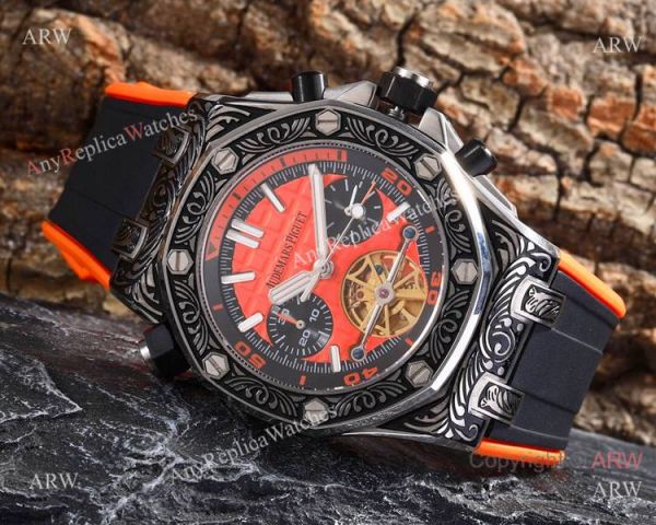 Best Copy Audemars Piguet Royal Oak Offshore Tourbillon Tattoo Watches Orange Rubber Strap Best Copy Audemars Piguet Royal Oak Offshore Tourbillon Tattoo Watches Orange Rubber Strap