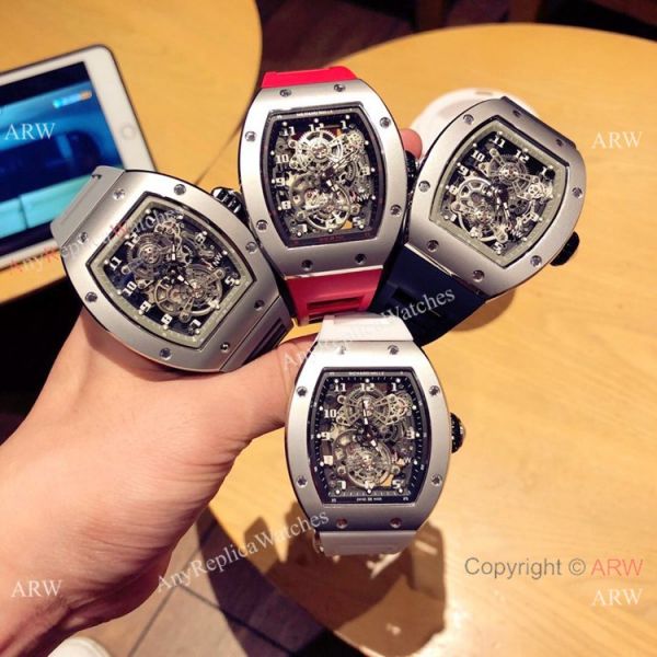 Richard Mille Knock off RM 17-01 Watches Black Case White Rubber Strap Richard Mille Knock off RM 17-01 Watches Black Case White Rubber Strap