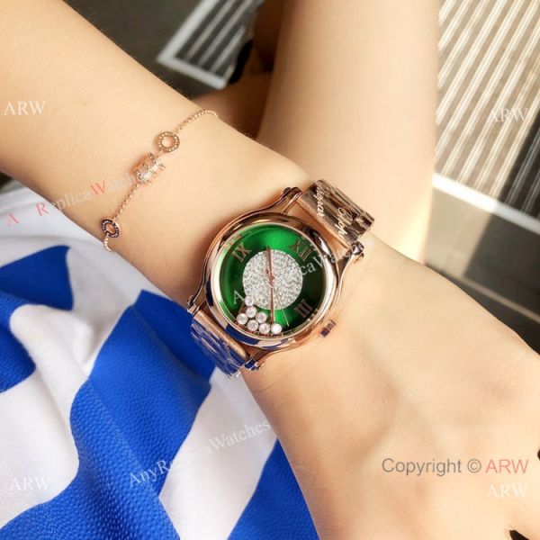 High Quality Chopard Happy Sport Quartz Watch Rose Gold Gray Dial High Quality Chopard Happy Sport Quartz Watch Rose Gold Gray Dial