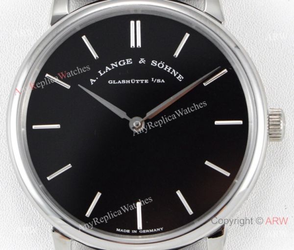 Swiss Grade A.Lange Sohne Saxonia Thin 2892 SS Black Dial Watch Super clone Swiss Grade A.Lange Sohne Saxonia Thin 2892 SS Black Dial Watch Super clone