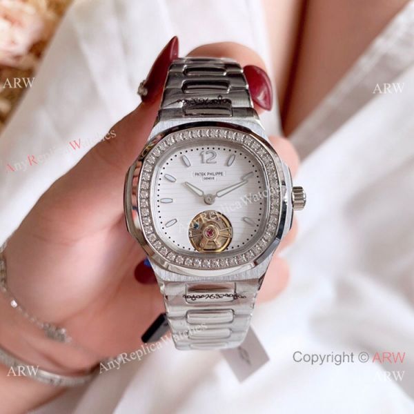 New Copy Patek Philippe Nautilus Womens 34mm Watch with Blue Tourbillon Dial New Copy Patek Philippe Nautilus Womens 34mm Watch with Blue Tourbillon Dial