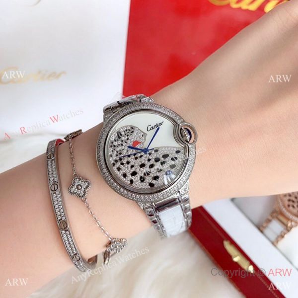 Copy Cartier Ballon Bleu SS Diamond Leopard Watch Swiss Quality Copy Cartier Ballon Bleu SS Diamond Leopard Watch Swiss Quality
