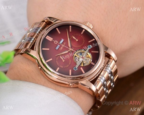 Copy Omega Tourbillon Grand Complications Watches Rose Gold Red Dial Copy Omega Tourbillon Grand Complications Watches Rose Gold Red Dial