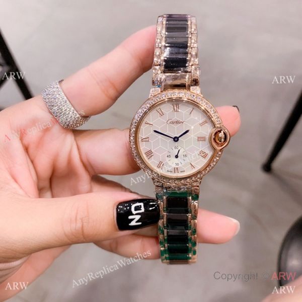 Cartier Ballon Bleu de 36mm Quartz Watch Black Ceramic Silver Cartier Ballon Bleu de 36mm Quartz Watch Black Ceramic Silver
