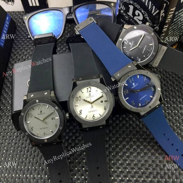 Hublot Classic Fusion Silver Dial Black Rubber Strap Replica ARW Watches Hublot Classic Fusion Silver Dial Black Rubber Strap Replica ARW Watches