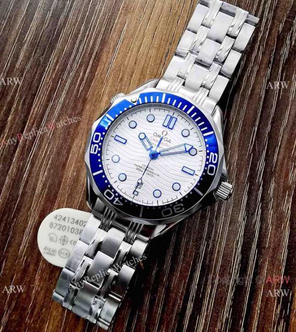 Copy Omega Seamaster Diver 300M James Bond Replica Watch Stainless Steel Blue Bezel Copy Omega Seamaster Diver 300M James Bond Replica Watch Stainless Steel Blue Bezel