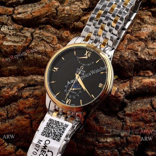 Omega De Ville Fake 40mm Watch 2-Tone Rose Gold Moonphase Omega De Ville Fake 40mm Watch 2-Tone Rose Gold Moonphase