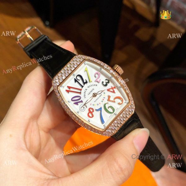 Replica Franck Muller Vanguard Women Watches Rose Gold Diamond Swiss Quartz Replica Franck Muller Vanguard Women Watches Rose Gold Diamond Swiss Quartz
