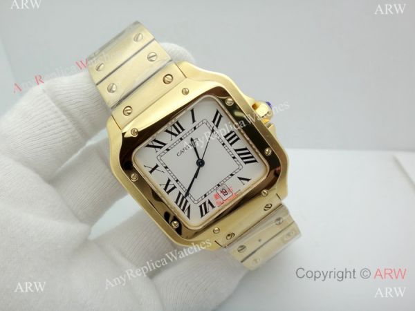 New Replica Cartier Santos de All Gold Watch 39mm or 35mm New Replica Cartier Santos de All Gold Watch 39mm or 35mm