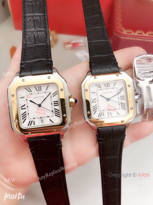 2019 Replica Cartier Santos de Lovers Watch Blue Leather Strap 2019 Replica Cartier Santos de Lovers Watch Blue Leather Strap