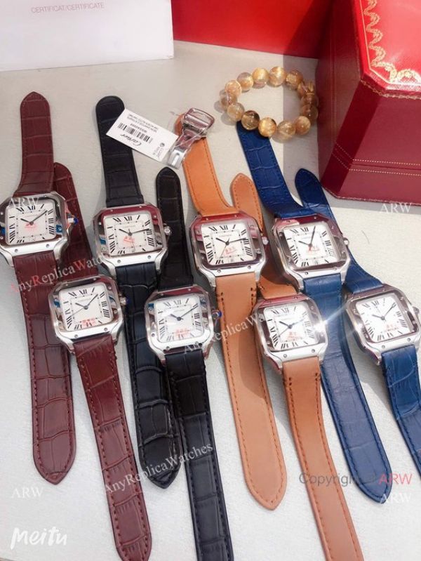 Buy Replica Cartier Santos de SS White Roman Dial Watch Quartz Buy Replica Cartier Santos de SS White Roman Dial Watch Quartz