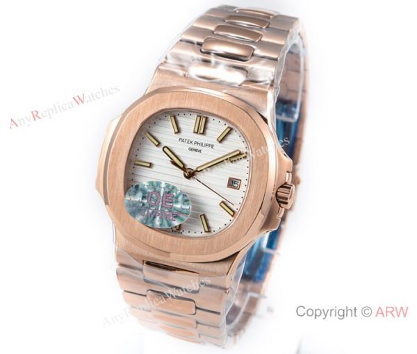 (OE) Swiss Replica Patek Philippe 5713 G Nautilus Watch Rose Gold White Face (OE) Swiss Replica Patek Philippe 5713 G Nautilus Watch Rose Gold White Face