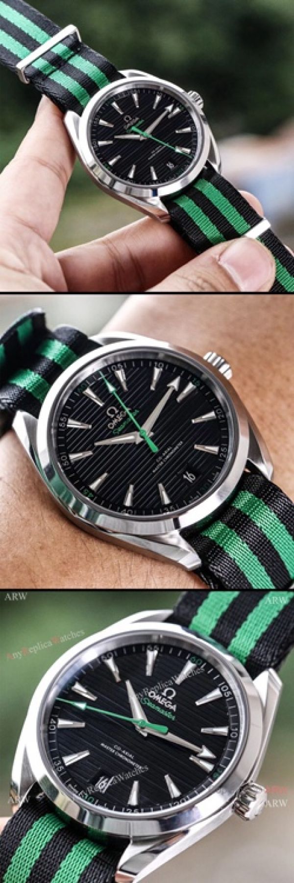 VS Factory Omega Seamaster Aqua Terra Master 150m Replica Watch Black Dial Nato Strap VS Factory Omega Seamaster Aqua Terra Master 150m Replica Watch Black Dial Nato Strap