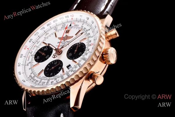 JF Factory Breitling Navitimer 01 Watch Rose Gold White Dial JF Factory Breitling Navitimer 01 Watch Rose Gold White Dial
