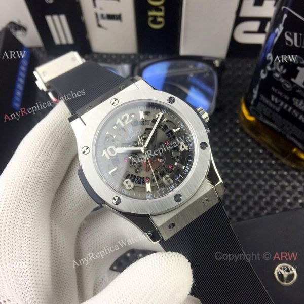 Copy Hublot Classic Fusion Skeleton Gray Gummy Strap Watches 2019 New Copy Hublot Classic Fusion Skeleton Gray Gummy Strap Watches 2019 New