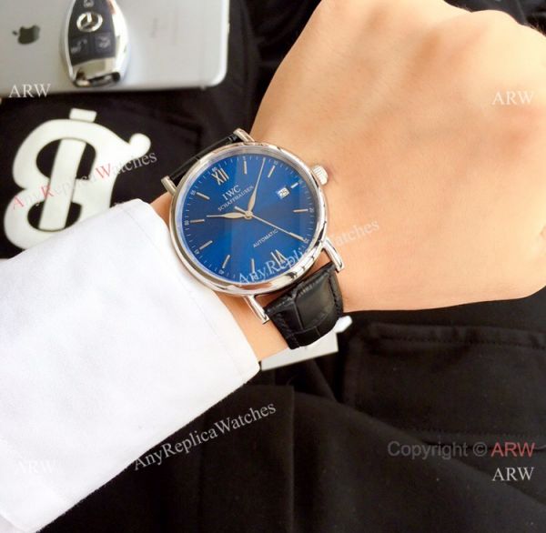 2019 Copy IWC Portofino 150th anniversary Watch Blue Dial Black Leather Band 2019 Copy IWC Portofino 150th anniversary Watch Blue Dial Black Leather Band