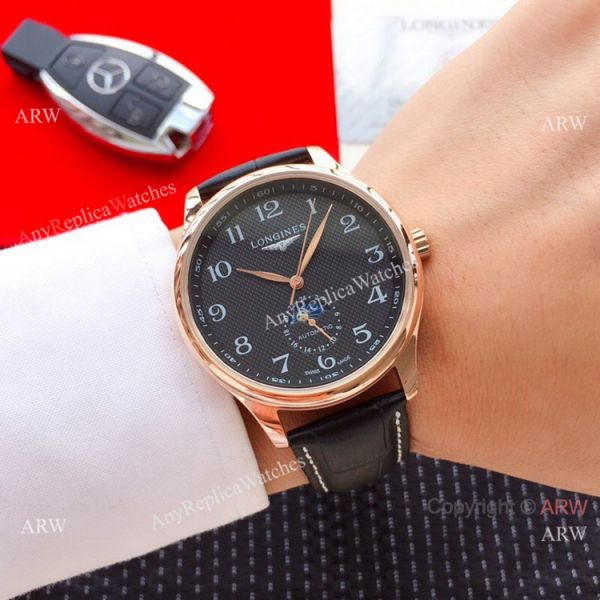 2019 Replica Longines Master Moon phase 40mm Watch Brown Leather Strap 2019 Replica Longines Master Moon phase 40mm Watch Brown Leather Strap
