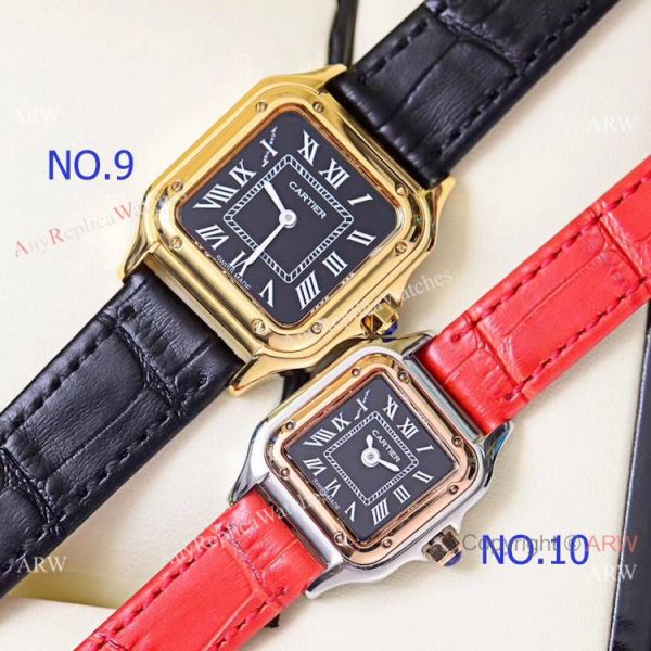 Copy Cartier Panthere de 2-Tone Black Face Quartz Watch 27mm 22mm Copy Cartier Panthere de 2-Tone Black Face Quartz Watch 27mm 22mm