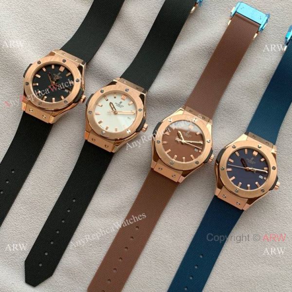 Copy Hublot Classic Fusion Lady Quartz Watch Rose Gold Brown Face Copy Hublot Classic Fusion Lady Quartz Watch Rose Gold Brown Face
