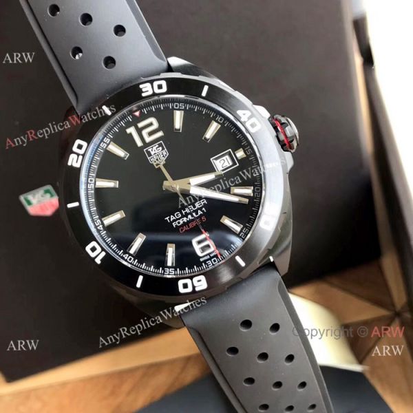 Swiss Tag Heuer Formula 1 Calibre 5 Men Watch Black Leather Strap Swiss Tag Heuer Formula 1 Calibre 5 Men Watch Black Leather Strap