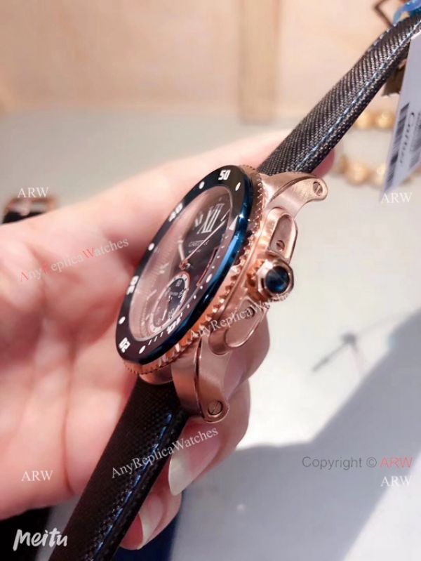 Copy Cartier Calibre De Diver Rose Gold Black Face Watches Copy Cartier Calibre De Diver Rose Gold Black Face Watches