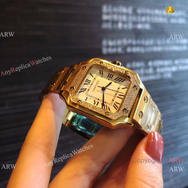 New Fake Cartier Santos 100 Diamond QUARTZ Watch Stainless Steel White Dial New Fake Cartier Santos 100 Diamond QUARTZ Watch Stainless Steel White Dial