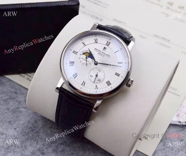 2019 Replica Patek Philippe Moon Phase SS Black Dial Watch 2019 Replica Patek Philippe Moon Phase SS Black Dial Watch