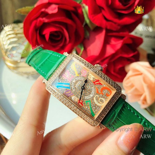 New Fake Franck Muller Long Island Color Dreams 26mm Watch Rose Gold Diamond New Fake Franck Muller Long Island Color Dreams 26mm Watch Rose Gold Diamond