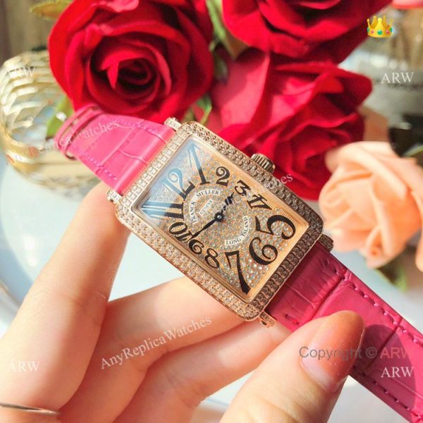 New Copy Franck Muller Long Island Rose Gold Iced Out Watch 26mm New Copy Franck Muller Long Island Rose Gold Iced Out Watch 26mm