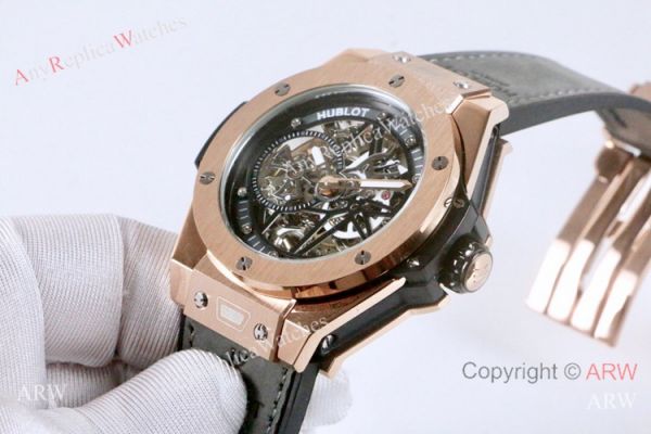 Best Fake Hublot Geneve Big Bang Skeleton Dial Rose Gold Watch 45mm Best Fake Hublot Geneve Big Bang Skeleton Dial Rose Gold Watch 45mm