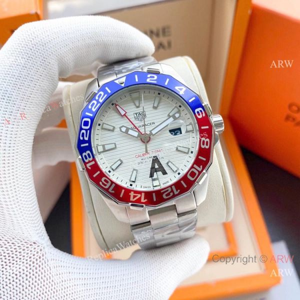 Copy Tag Heuer Aquaracer Calibre 7 GMT Watch New Blue Red Bezel Copy Tag Heuer Aquaracer Calibre 7 GMT Watch New Blue Red Bezel
