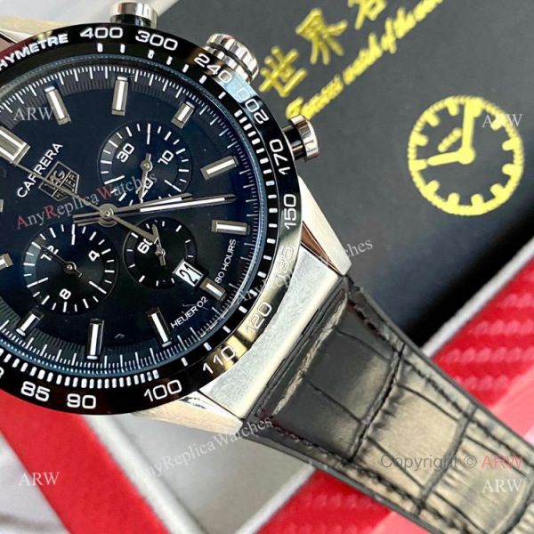 New Replica Tag Heuer Carrera Heuer 02 Watches Black Leather Strap New Replica Tag Heuer Carrera Heuer 02 Watches Black Leather Strap