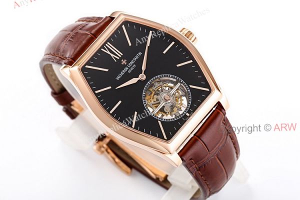 New Vacheron Constantin Malte Real Tourbillon Black Face Rose Gold High End Replica Watches For Men New Vacheron Constantin Malte Real Tourbillon Black Face Rose Gold High End Replica Watches For Men