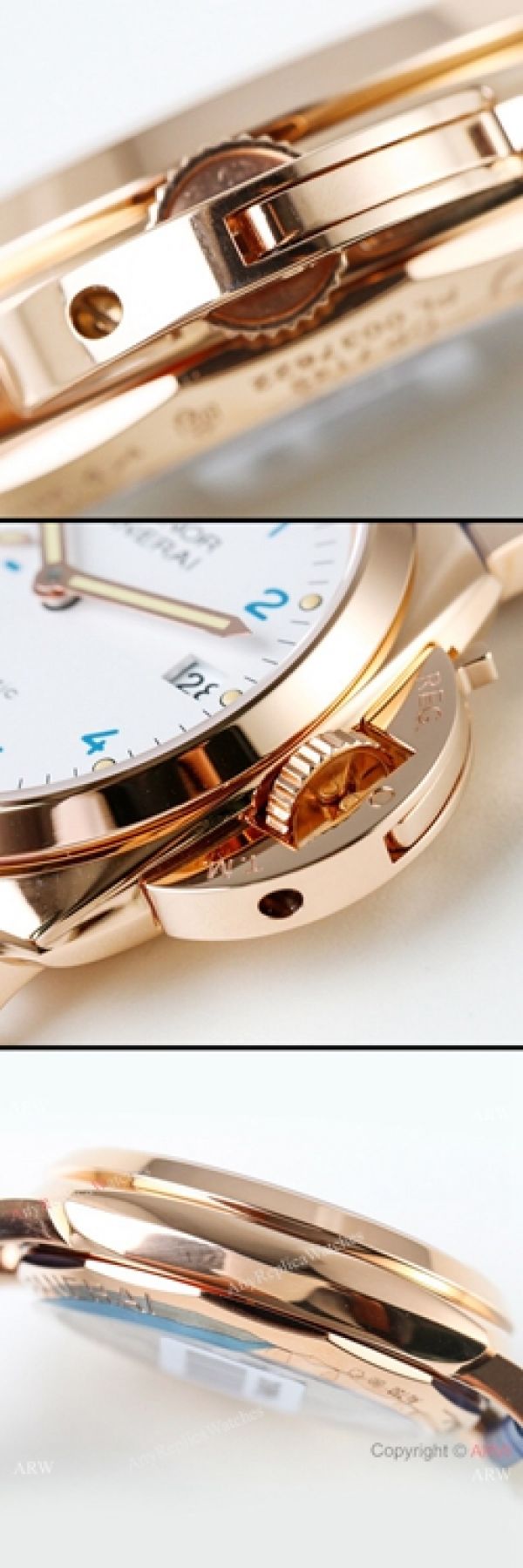 (VS) Swiss Panerai Luminor PAM756 Rose Gold White Face Watch (VS) Swiss Panerai Luminor PAM756 Rose Gold White Face Watch