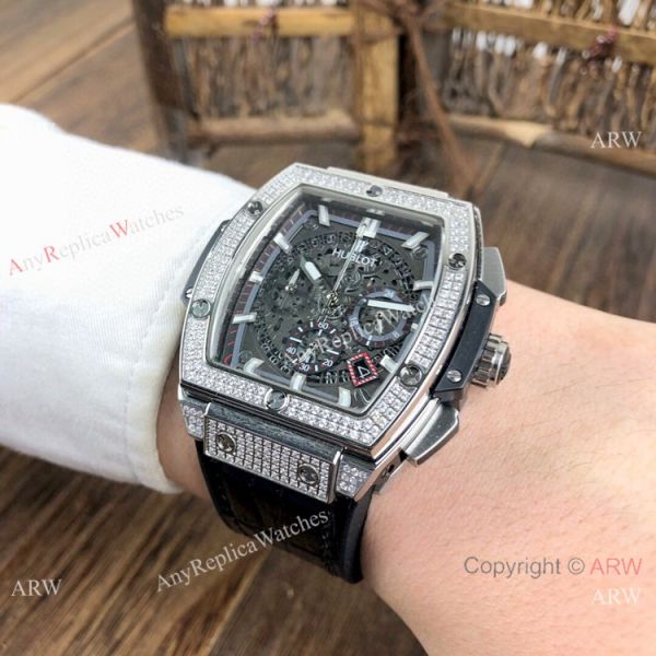 Hublot MP-06 Senna Copy Waches SS Diamond Case Black Dial Hublot MP-06 Senna Copy Waches SS Diamond Case Black Dial