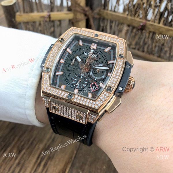 Hublot MP-06 Senna Replica Waches Rose Gold Diamond Case Hublot MP-06 Senna Replica Waches Rose Gold Diamond Case