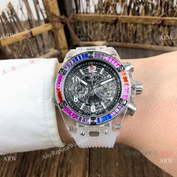 Hublot Big Bang Unico Chronograph Replica Rainbow Bezel Hublot Transparent Watch Hublot Big Bang Unico Chronograph Replica Rainbow Bezel Hublot Transparent Watch
