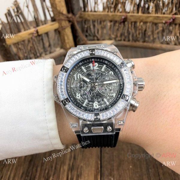 Big Bang Unico Diamond Bezel Hublot Transparent Watch New Replica Big Bang Unico Diamond Bezel Hublot Transparent Watch New Replica