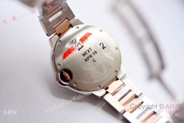 V6 Factory Swiss Replica Cartier Ballon Bleu 33mm Watch 2-Tone Rose Gold Pink Dial V6 Factory Swiss Replica Cartier Ballon Bleu 33mm Watch 2-Tone Rose Gold Pink Dial