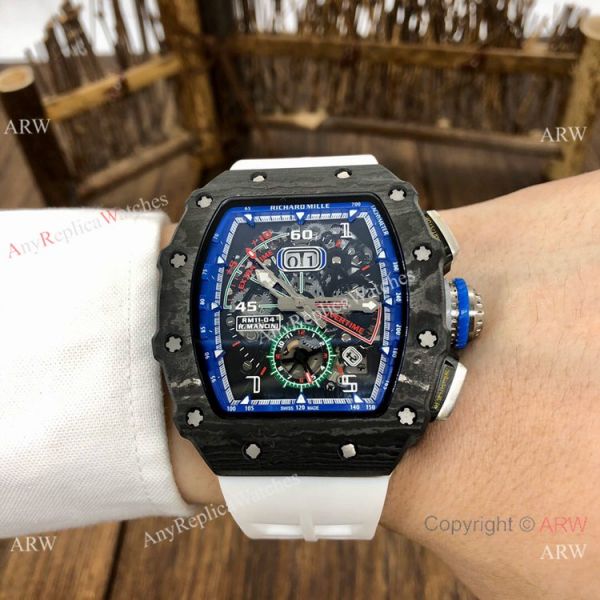 Replica Richard Mille RM11-04 Mens Watch Carbon fiber White Rubber Strap Replica Richard Mille RM11-04 Mens Watch Carbon fiber White Rubber Strap