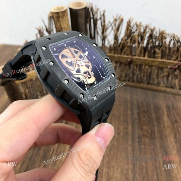 Swiss Quality Richard Mille RM52-06 Rose Gold SKULL Dial Watches Carbon Case Swiss Quality Richard Mille RM52-06 Rose Gold SKULL Dial Watches Carbon Case