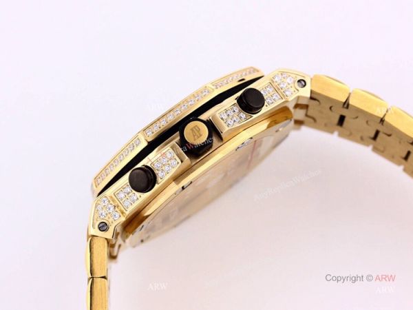 Fake Audemars Piguet Royal Oak Quartz Chronograph Blue Dial All Gold AP Watch Fake Audemars Piguet Royal Oak Quartz Chronograph Blue Dial All Gold AP Watch