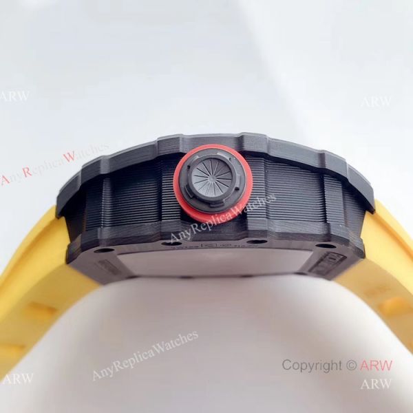 KV Factory New Replica Richard Mille RM035-02 Carbon Watch With Yellow Rubber Strap KV Factory New Replica Richard Mille RM035-02 Carbon Watch With Yellow Rubber Strap