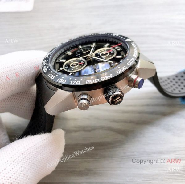 Best Quality Copy Tag Heuer Carrera Heuer 01 Watch Silver and Black Best Quality Copy Tag Heuer Carrera Heuer 01 Watch Silver and Black
