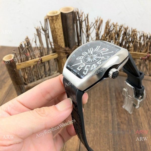 Knockoff Franck Muller Vanguard V45 Men Watch SS Black Arabic Dial Knockoff Franck Muller Vanguard V45 Men Watch SS Black Arabic Dial