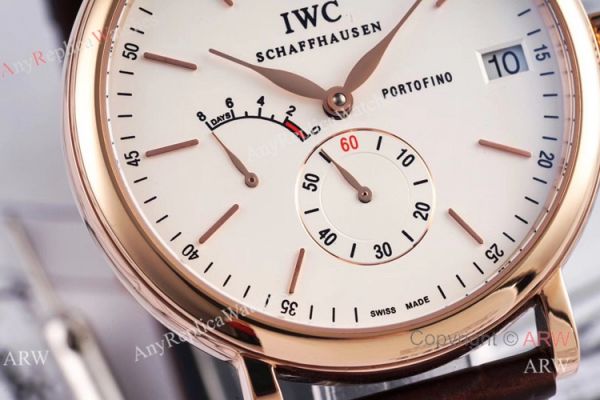 Swiss Replica IWC Schaffhausen Portofino 8 Days Power Reserve Rose Gold White Dial Watch Swiss Replica IWC Schaffhausen Portofino 8 Days Power Reserve Rose Gold White Dial Watch